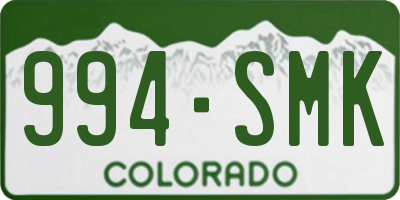 CO license plate 994SMK