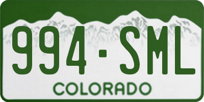 CO license plate 994SML