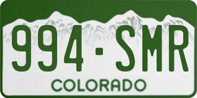 CO license plate 994SMR