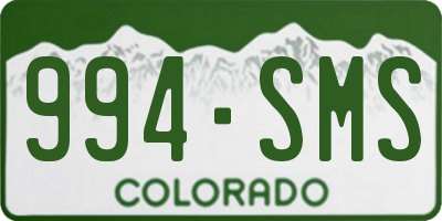 CO license plate 994SMS