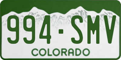 CO license plate 994SMV