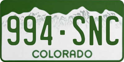 CO license plate 994SNC