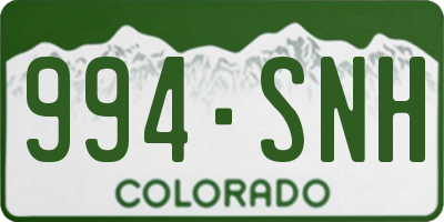 CO license plate 994SNH