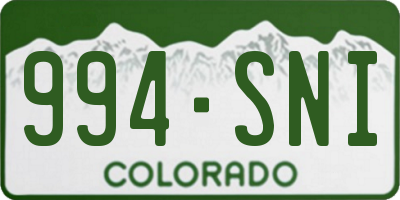 CO license plate 994SNI
