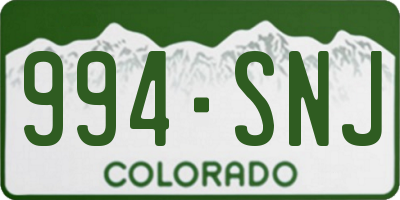 CO license plate 994SNJ