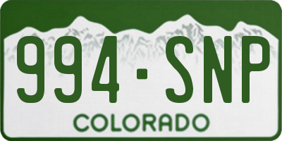 CO license plate 994SNP