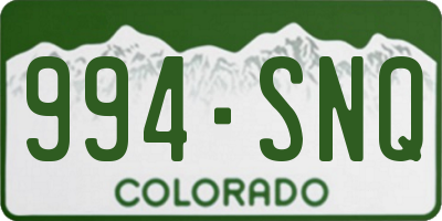 CO license plate 994SNQ