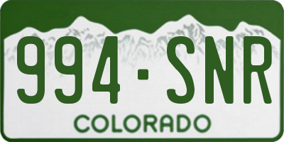 CO license plate 994SNR