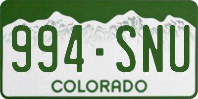 CO license plate 994SNU