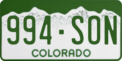 CO license plate 994SON