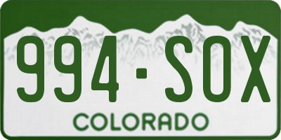 CO license plate 994SOX