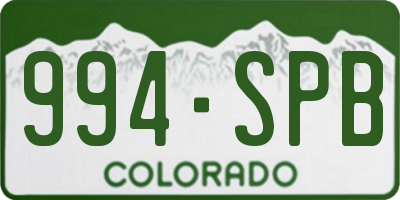CO license plate 994SPB