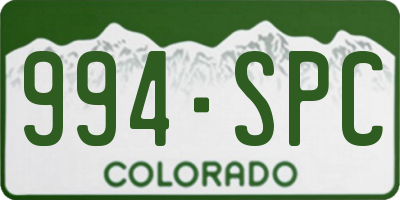 CO license plate 994SPC