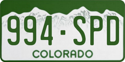 CO license plate 994SPD