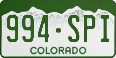 CO license plate 994SPI