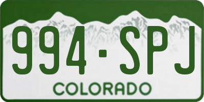 CO license plate 994SPJ