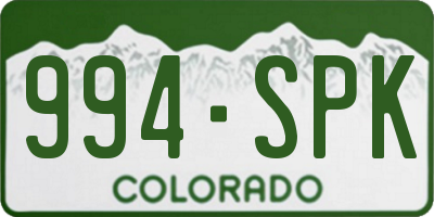 CO license plate 994SPK