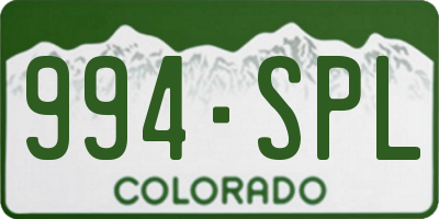 CO license plate 994SPL