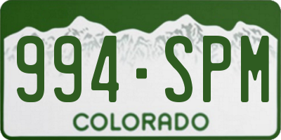 CO license plate 994SPM