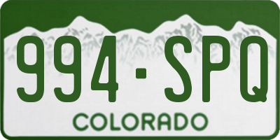 CO license plate 994SPQ