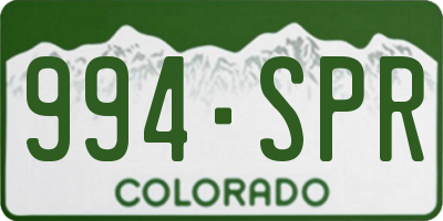 CO license plate 994SPR