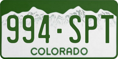 CO license plate 994SPT