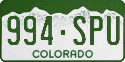 CO license plate 994SPU