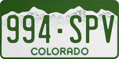 CO license plate 994SPV