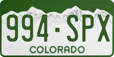 CO license plate 994SPX