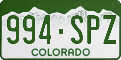 CO license plate 994SPZ