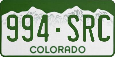 CO license plate 994SRC