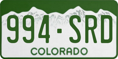 CO license plate 994SRD