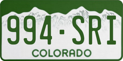 CO license plate 994SRI