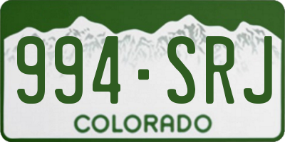 CO license plate 994SRJ