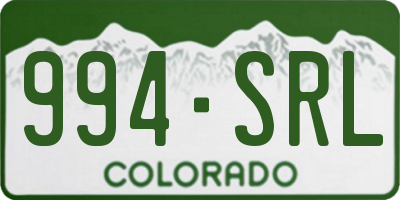 CO license plate 994SRL