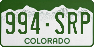CO license plate 994SRP
