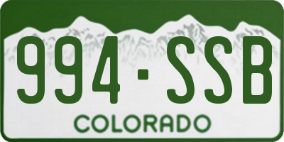 CO license plate 994SSB