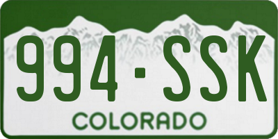 CO license plate 994SSK