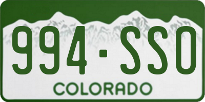 CO license plate 994SSO