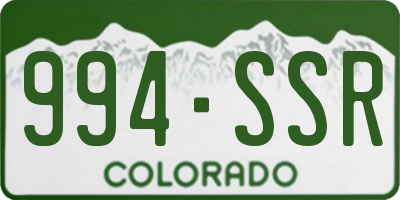 CO license plate 994SSR