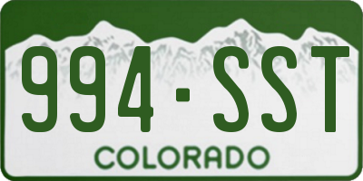 CO license plate 994SST