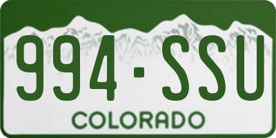 CO license plate 994SSU