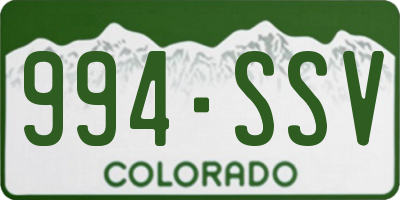 CO license plate 994SSV
