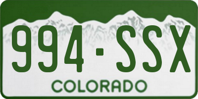 CO license plate 994SSX