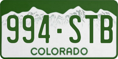 CO license plate 994STB