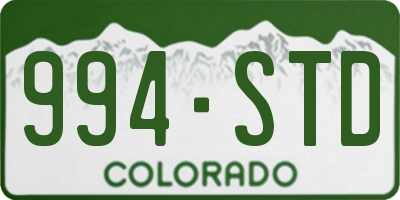 CO license plate 994STD