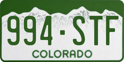 CO license plate 994STF