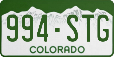 CO license plate 994STG