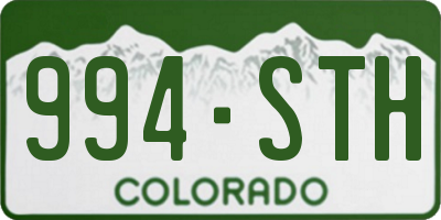 CO license plate 994STH