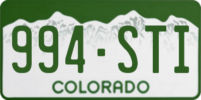 CO license plate 994STI